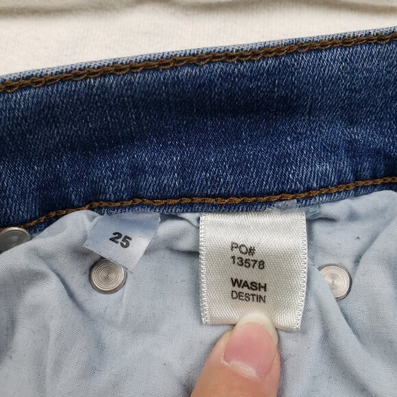 Reformation Jeans Medium Wash Blue Jeans Size 25 Stretch Denim Tapered Leg - Picture 4 of 14